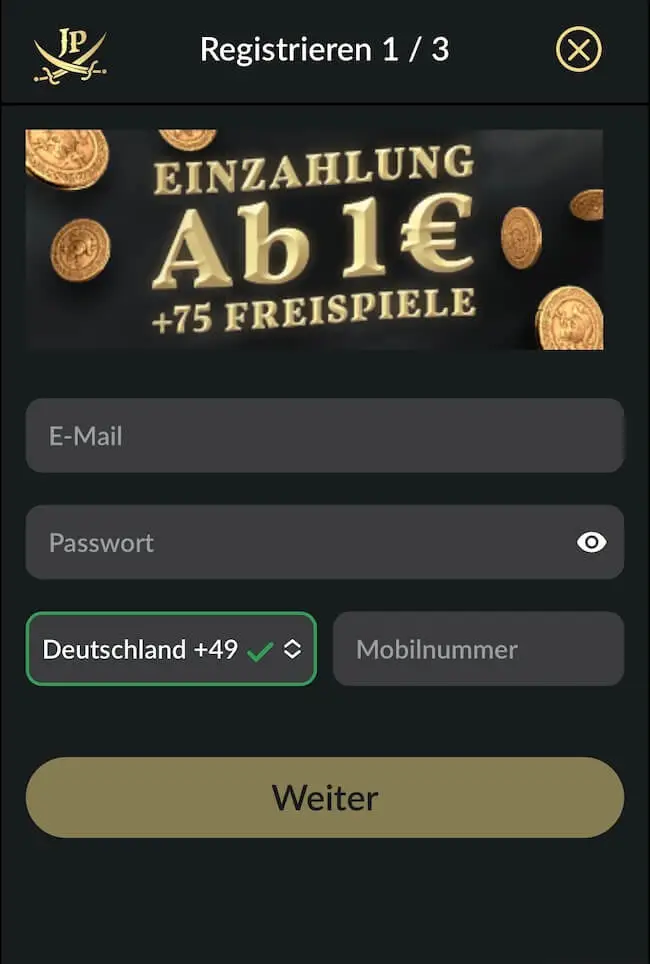 bei JackpotPiraten anmelden
