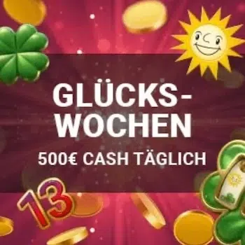Glückswochen bei SlotMagie: Tägliches 500€ Cash Turnier & Special-Deals