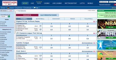 Marathonbet Wettplattform
