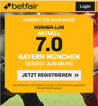 Bayern Augsburg Betfair Quotenboost
