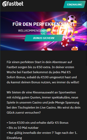 Fastbet Bonus