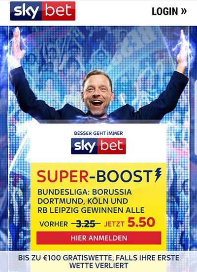 Skybet Quotenboost Bundesliga Kombi