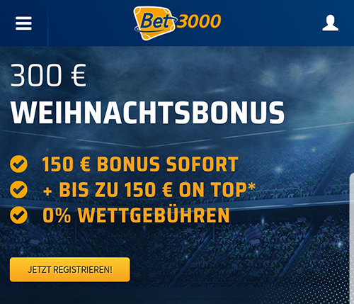 Bet3000 Weihnachtsbonus