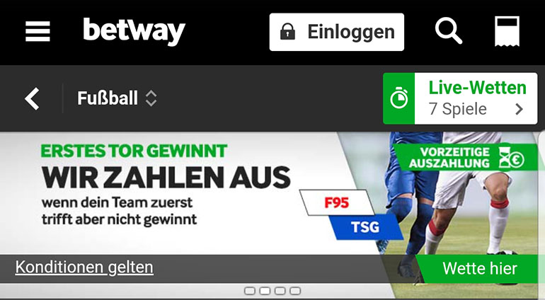 Betway Cashout Duesseldorf vs Hofenheim