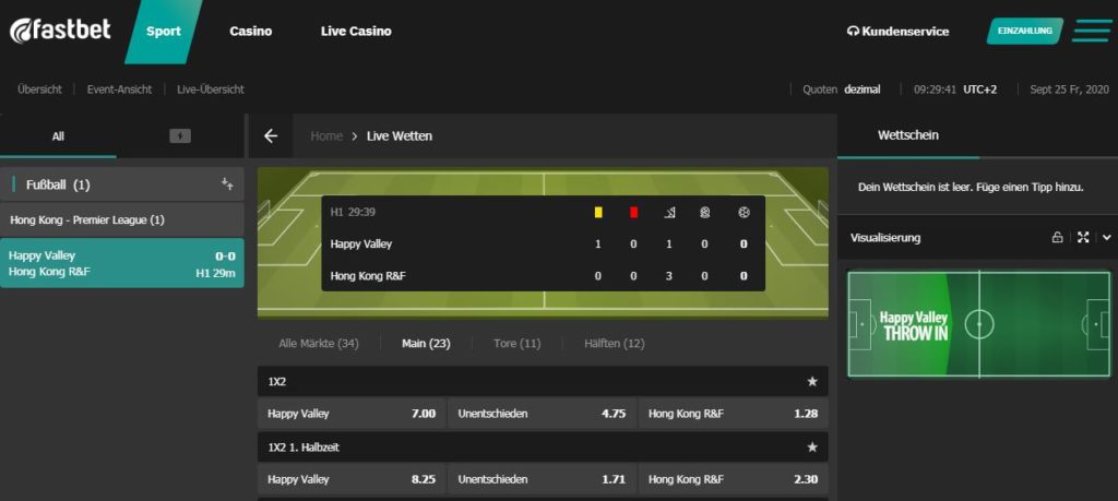 Fastbet Live Wetten