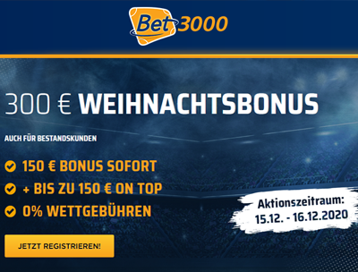 Bet3000 Weihnachtsbonus