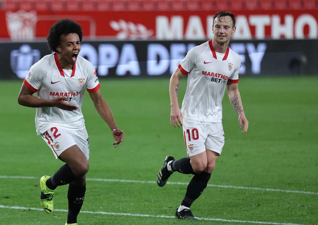 Sind Rakitic und Kounde mit Sevilla auch gegen Huesca voll motiviert? © imago images / ZUMA WIre, 10.02.2021 Sevilla Huesca Tipp