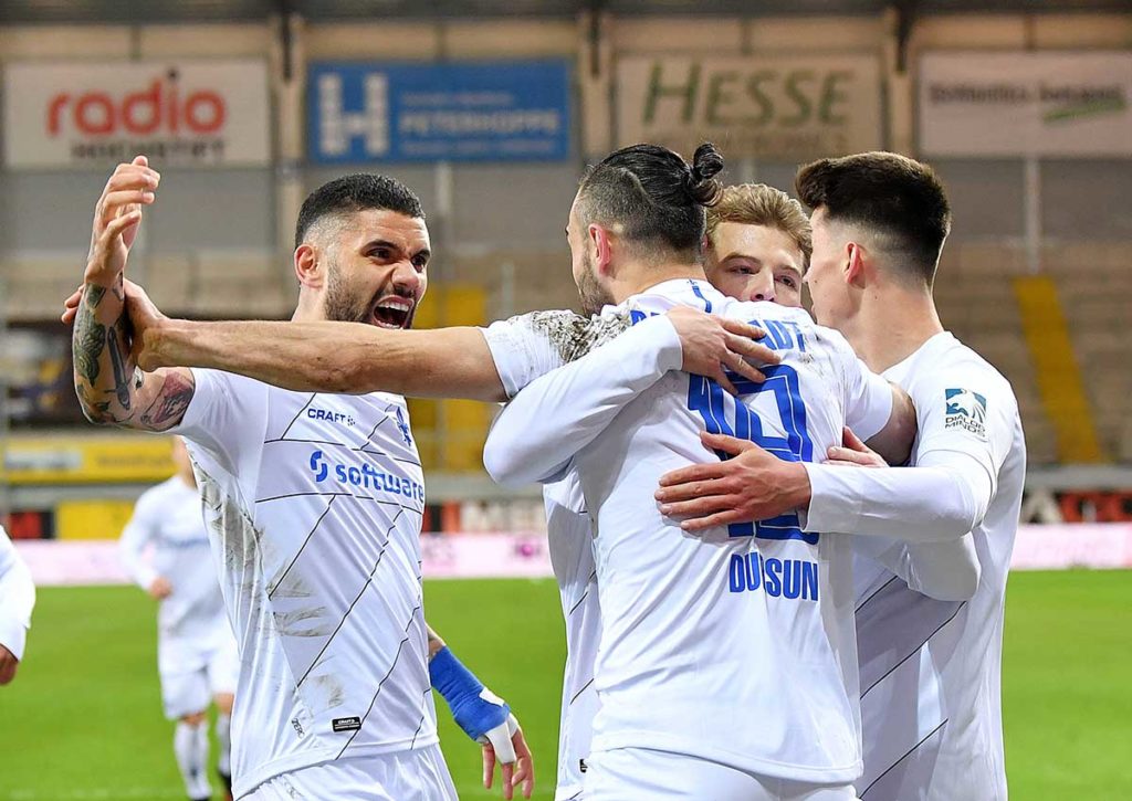 Jubeln die Lilien auch gegen Aue? © IMAGO / Ulrich Hufnagel, 05.03.2021 Darmstadt Aue Tipp