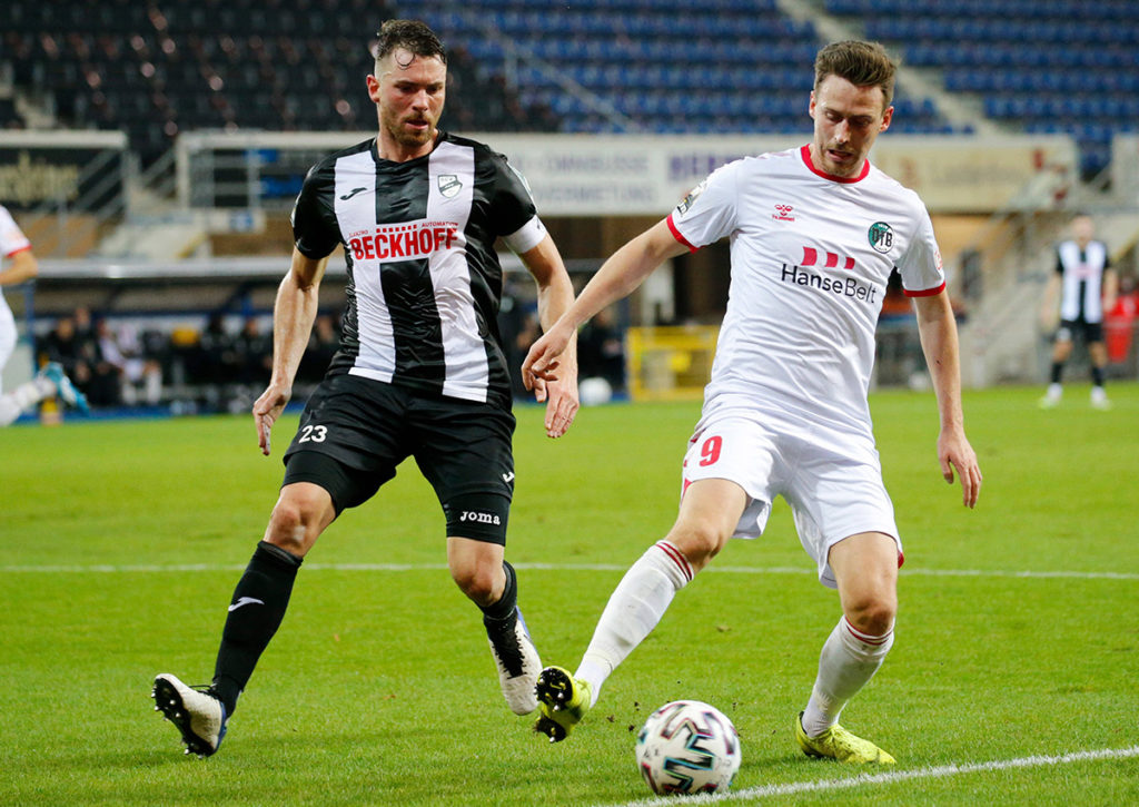 VfB Lübeck gegen den SC Verl: Wer entscheidet das Aufsteiger-Duell für sich? © IMAGO / Fotostand, 16.11.2020 Lübeck Verl Tipp