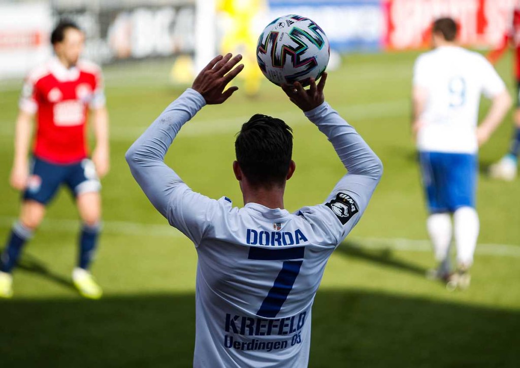 Überzeugt Dorda für Uerdingen in Halle? © IMAGO / Beautiful Sports, 20.03.2021 Halle Uerdingen Tipp