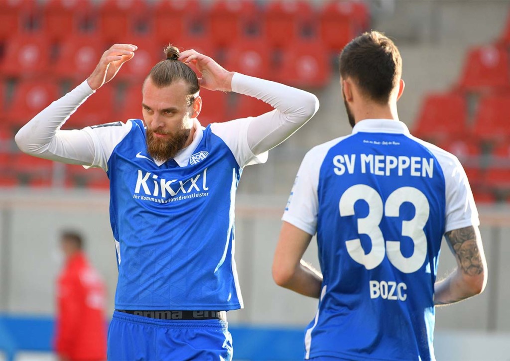 Holt Meppen gegen Lübeck einen Big-Point im Abstiegskampf? © IMAGO / Eibner, 05.05.2021 Meppen Lübeck Tipp