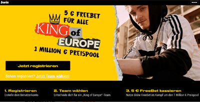 Bwin King of Europe - EM Freebet holen