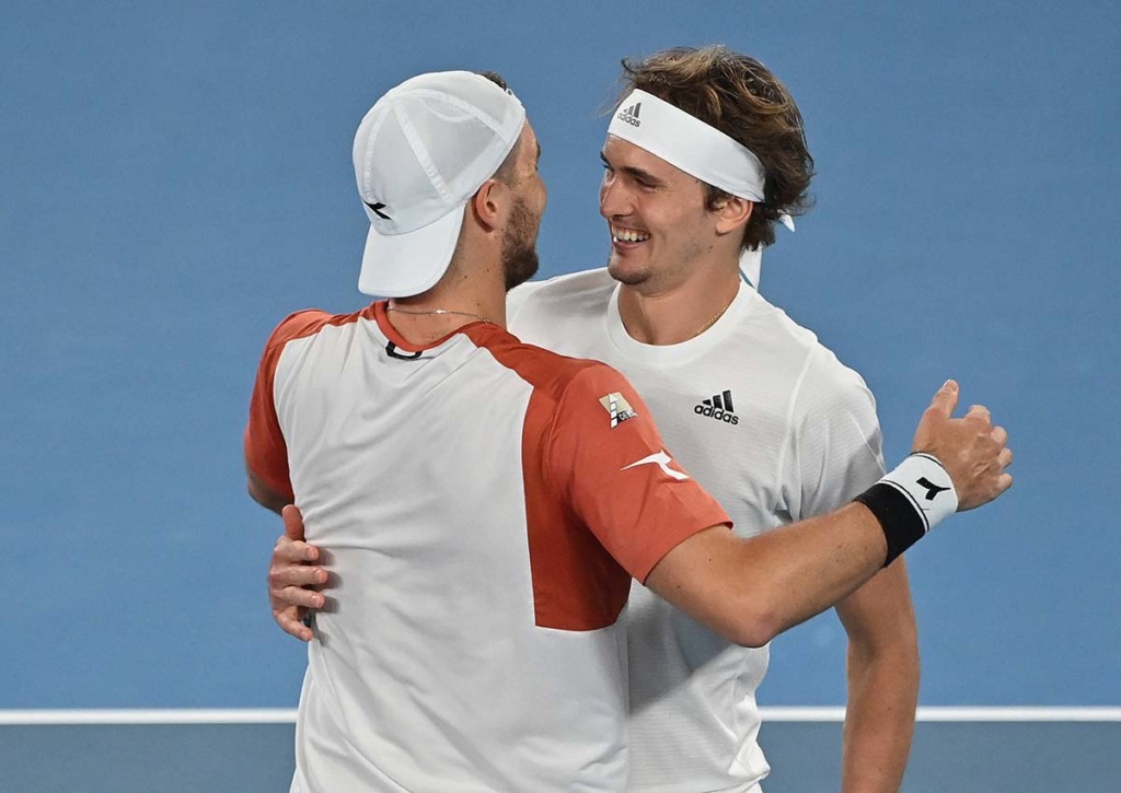 Jan-Lennard Struff und Alexander Zverev messen sich mit Gael Monfils und Jeremy Chardy © IMAGO / Paul Zimmer, 05.02.2021 Struff Zverev Monfils Chardy Tipp