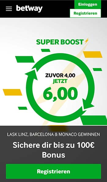 Betway Quotenboost