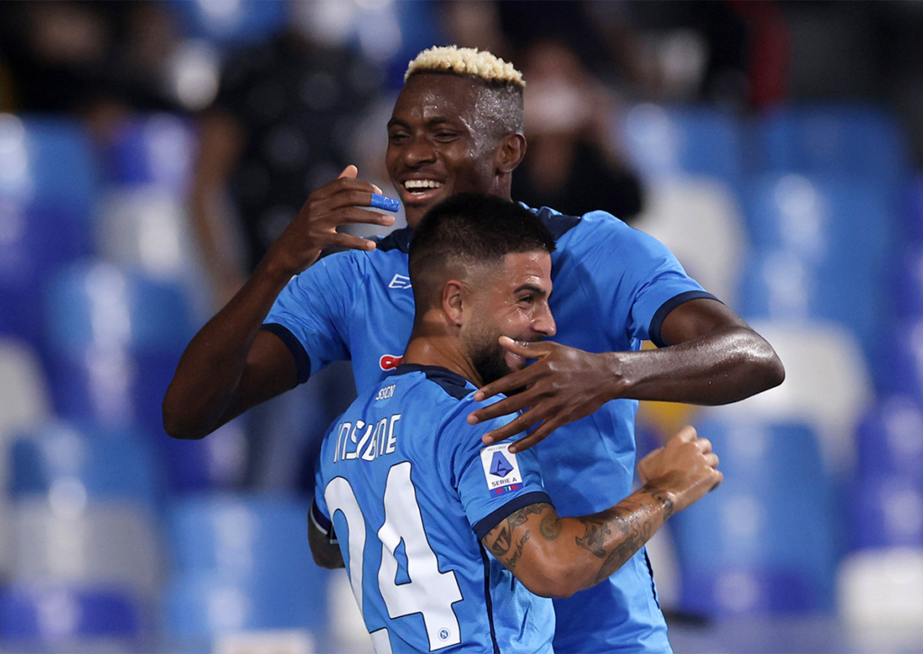 Kann Neapel (im Bild: Victor Osimhen und Lorenzo Insigne) an seine guten Leistungen aus der Serie A anschließen? © IMAGO / Insidefoto, 26.09.2021 Neapel Spartak Moskau Tipp