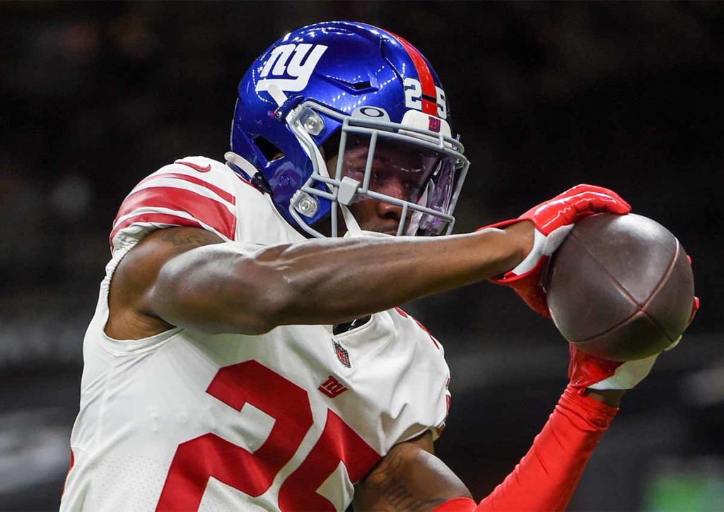 Können die Giants (im Bild: Rodarius Williams) die schwache Form der Chiefs ausnutzen? © IMAGO / Icon SMI, 03.10.2021 Kansas City Chiefs New York Giants Tipp