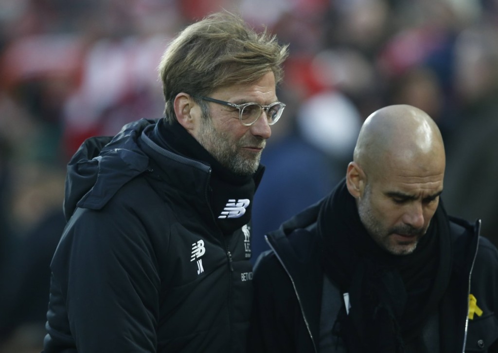 Kann Klopp Guardiola im Duell Liverpool gegen ManCity schon zum neunten Mal bezwingen? © IMAGO / Sportimage, 14.01.2018 Kann Klopp Guardiola im Duell Liverpool gegen ManCity schon zum neunten Mal bezwingen?
