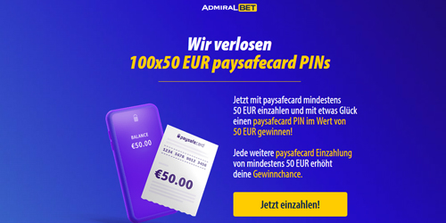 AdmiralBet Paysafecard Gewinnspiel