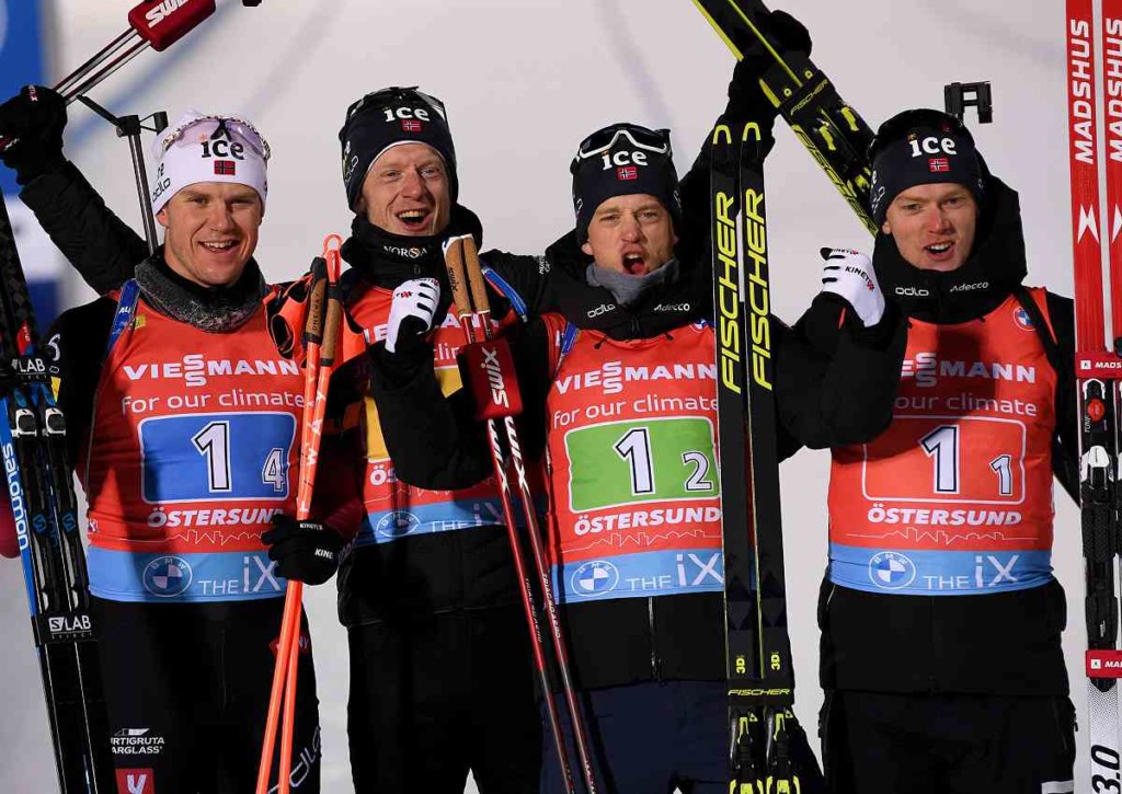 Norwegen hat gute Chancen, die Staffel der Herren in Hochfilzen zu gewinnen © IMAGO / SNA, 04.12.2021 Biathlon Hochfilzen Staffel Herren Wetten