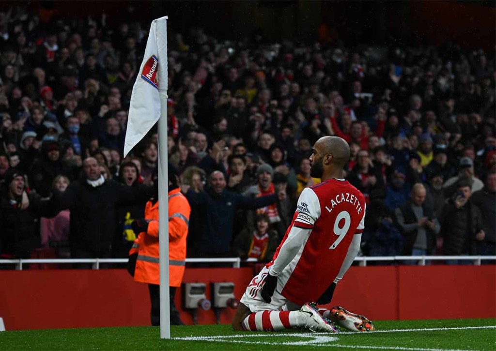 Darf Alexandre Lacazette zum wiederholten Mal einen Treffer gegen die Irons bejubeln? © IMAGO / Focus Images, 11.12.2021 Arsenal West Ham Tipp