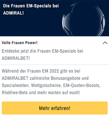 AdmiralBet Frauen EM-Specials