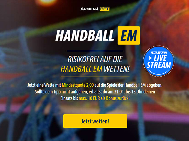AdmiralBet Handball EM Bonus
