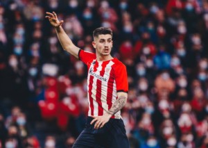 Auf dem Weg ins dritte Pokalfinale in Serie muss Athletic Bilbao (im Bild: Ohian Sancet) bei Mancha bestehen © IMAGO / ZUMA Wire, 23.12.2021 Auf dem Weg ins dritte Pokalfinale in Serie muss Athletic Bilbao (im Bild: Ohian Sancet) bei Mancha bestehen