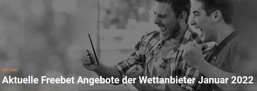FreeBet Angebote im Januar 2022
