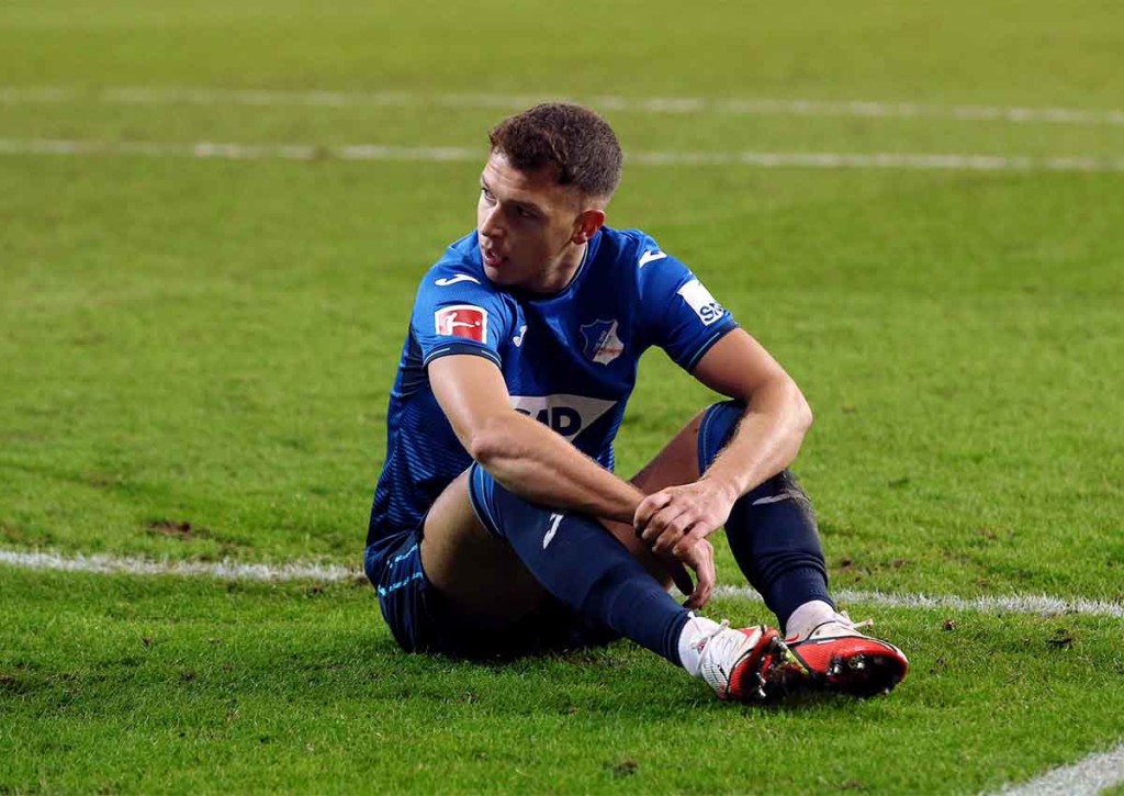 Zeigt Hoffenheim (im Bild Dennis Geiger) nach der Niederlage in Berlin im DFB-Pokal eine Reaktion? © IMAGO / Contrast, 15.01.2022 Hoffenheim Freiburg Tipp