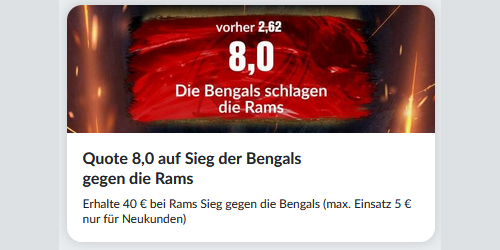 Super Bowl LA Rams – Bengals Quoten Boosts