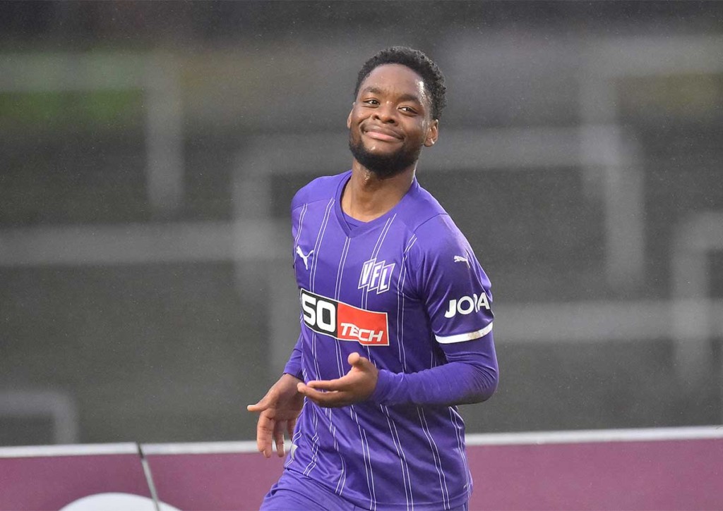 Holt der VfL (im Bild: Ba-Muaka Simakala) drei Punkte aus dem Nachtragsspiel in Duisburg? © IMAGO / osnapix, 29.01.2022 Duisburg Osnabrück Tipp