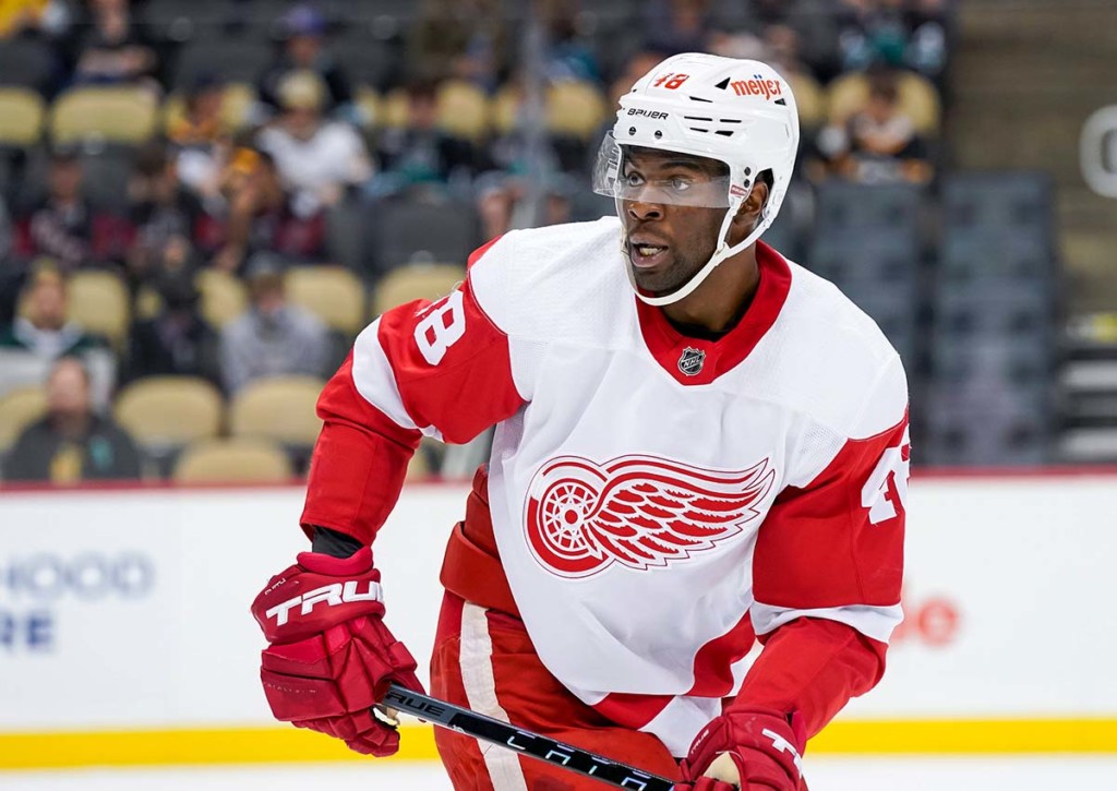 Unterliegen die Detroit Red Wings (im Bild: Givani Smith) den Minnesota Wild? © IMAGO / Icon SMI, 03.10.2021 Red Wings Wild Tipp