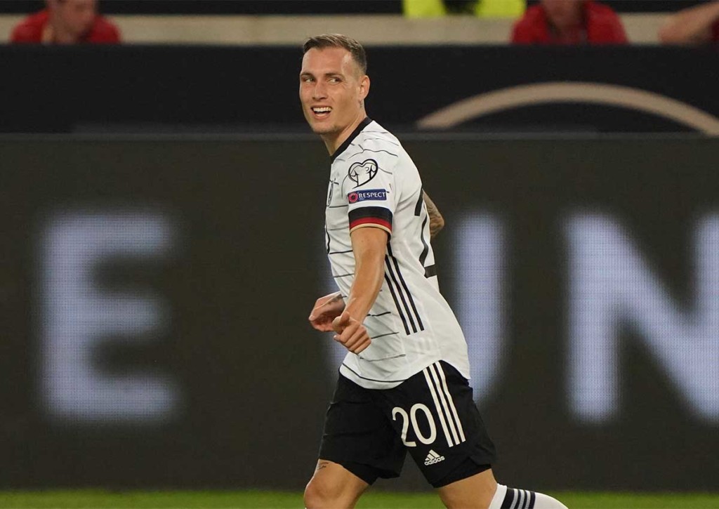 Gewinnt Deutschland (im Bild: David Raum) auch beim fünften Aufeinandertreffen mit Israel? © IMAGO / Schüler, 05.09.2021 Deutschland Israel Tipp