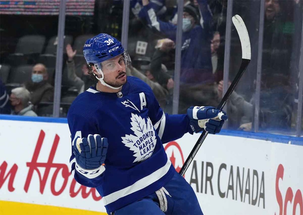 Werden die Toronto Meaple Leafs (im Bild: Auston Matthews) gegen die Seattle Kraken ihrer Favoritenrolle gerecht? © IMAGO / ZUMA Press, 24.02.2022 Toronto Maple Leafs Seattle Kraken Tipp