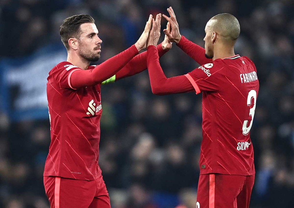 Können Henderson, Fabinho und Liverpool in Brigthon wieder gewinnen? © IMAGO / Gribaudi/ImagePhoto, 08.03.2022 Brighton Liverpool Tipp 03 2022