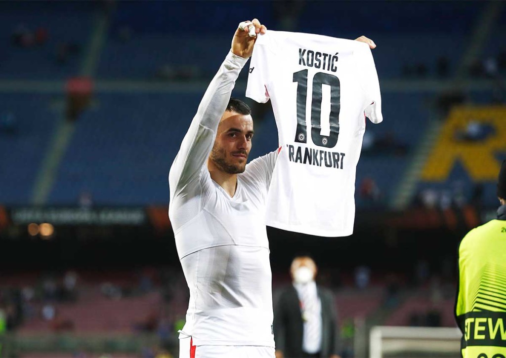 Nimmt Frankfurt (im Bild: Filip Kostic) den Schwung aus Barcelona mit zu Union Berlin? © IMAGO / AFLOSPORT, 14.04.2022 Union Berlin Frankfurt Tipp