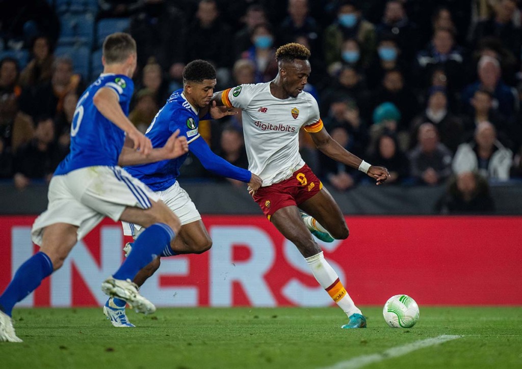 Die AS Rom und Leicester remisierten im Hinspiel 1:1. © IMAGO / Sebastian Frej, 28.04.2022 AS Rom Leicester City Tipp