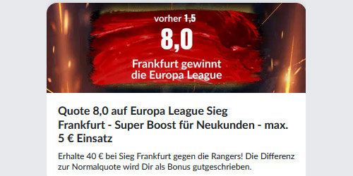 Europa League Final-Boost - Sportwetten Angebote