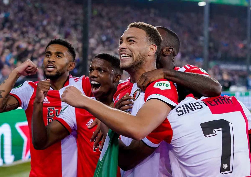 Macht Feyenoord Rotterdam (im Bild: Cyriel Dessers) in Marseille den Einzug ins erste Conference League Finale perfekt? © IMAGO / Pro Shots, 28.04.2022 Marseille Feyenoord Rotterdam Tipp