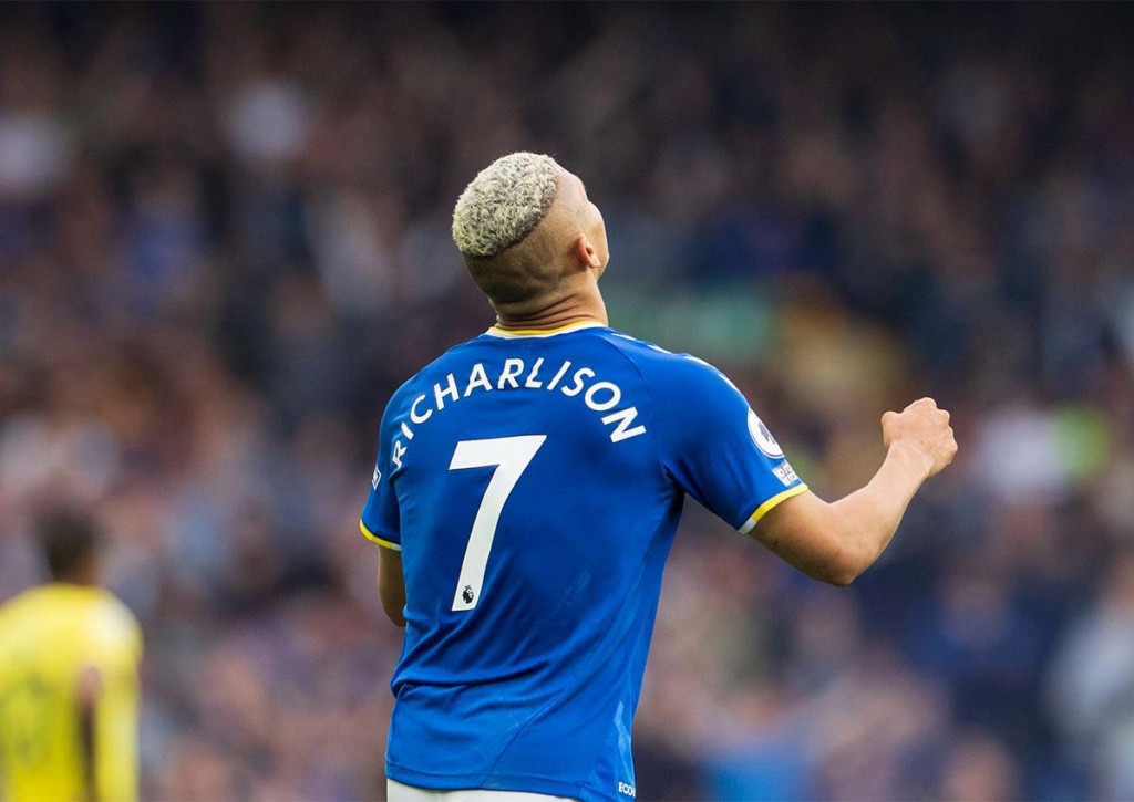 Macht Everton (im Bild: Richarlison) zu Hause gegen Crystal Palace den Klassenerhalt klar? © IMAGO / News Images, 15.05.2022 Everton Crystal Palace Tipp