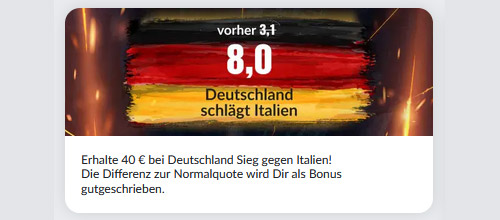 Italien Deutschland Quoten - Sportwetten Angebote