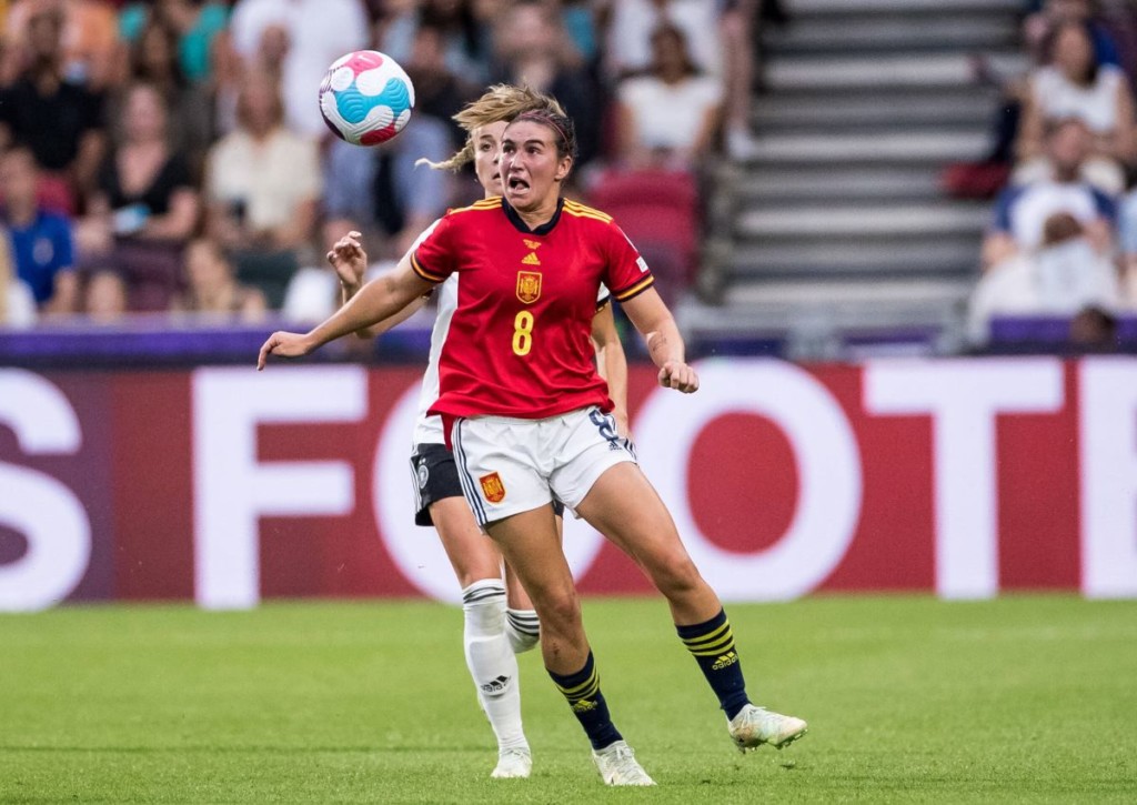 Kann Spanien (im Bild: Mariona Caldentey) gegen Dänemark im letzten Gruppenspiel den Druck standhalten? © IMAGO / Beautiful Sports, 12.07.2022 Kann Spanien (im Bild: Mariona Caldentey) gegen Dänemark im letzten Gruppenspiel den Druck standhalten?