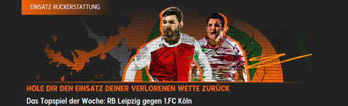 Einsatzrückerstattung bei 888Sport für RB Leipzig Köln