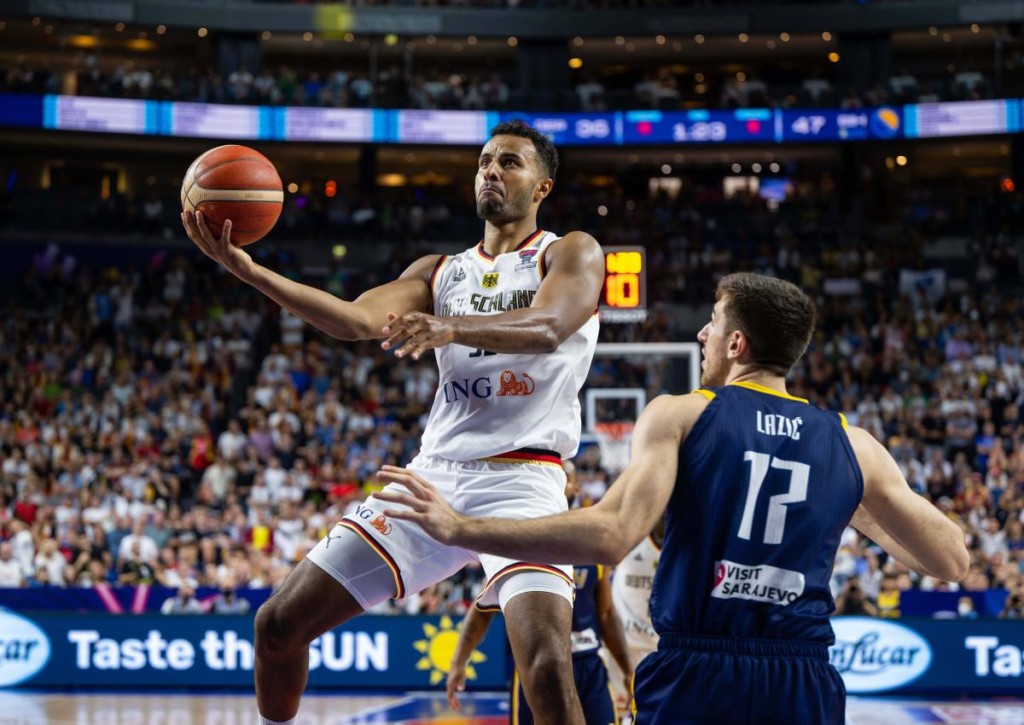 Gewinnt Deutschland (im Bild: Jo Thiemann) gegen Litauen auch das dritte Spiel bei dieser Basketball EM 2022?