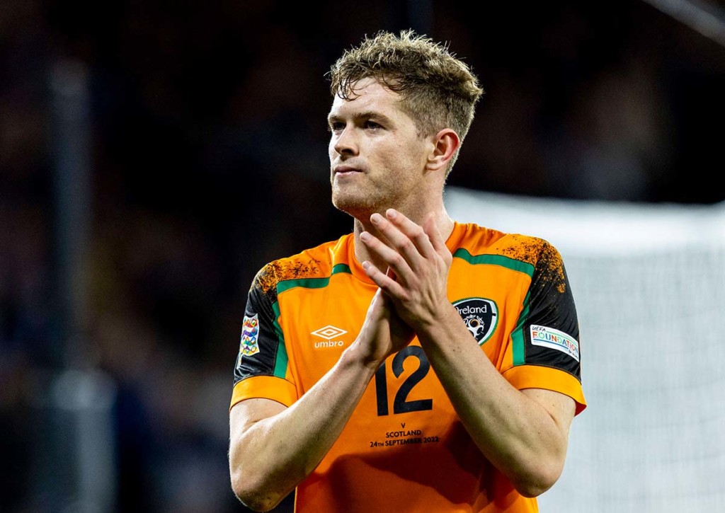 Irland (im Bild: Nathan Collins) plant gegen Armenien die drei Punkte einzutüten. © IMAGO / Action Plus, 25.09.2022 Irland Armenien Tipp