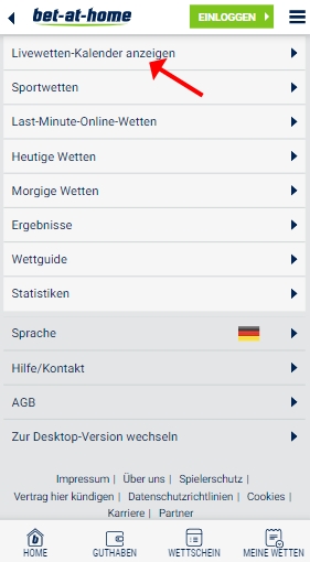 Bet-at-home Live-Wetten