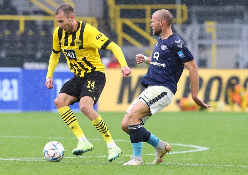 Trifft Michael Eberwein für Dortmund 2 gegen seinen Ex-Verein Halle? © IMAGO / Thomas Bielefeld, 10.09.2022 Trifft Michael Eberwein für Dortmund 2 gegen seinen Ex-Verein Halle?