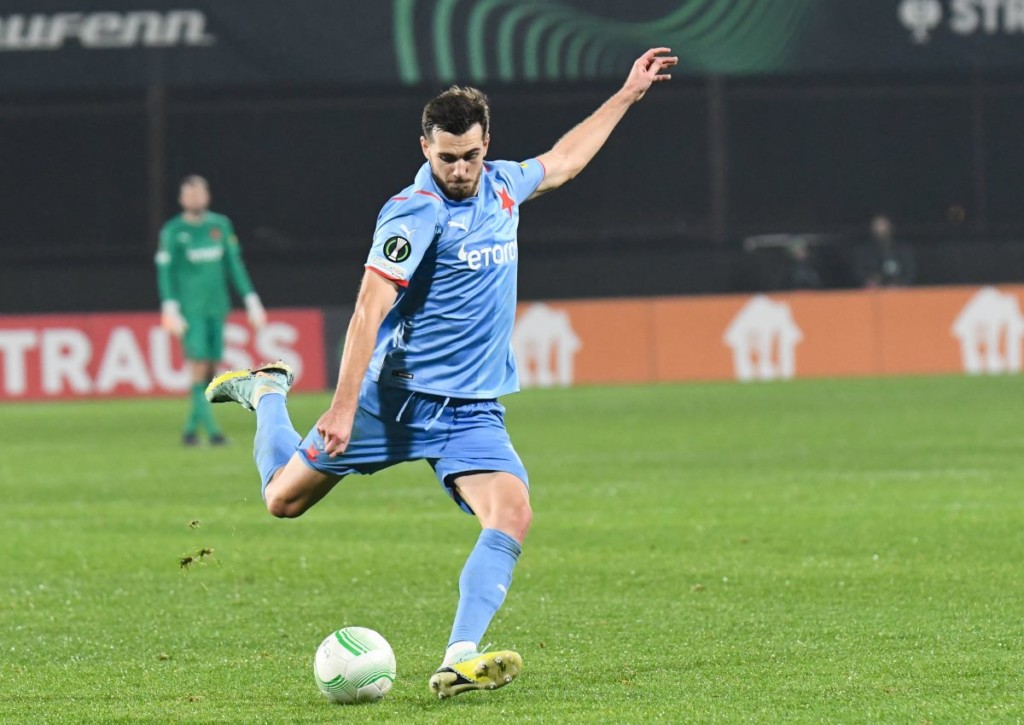 Kann sich Slavia Prag (im Bild: David Jurasek) auch im Rückspiel beim FC Ballkani durchsetzen?