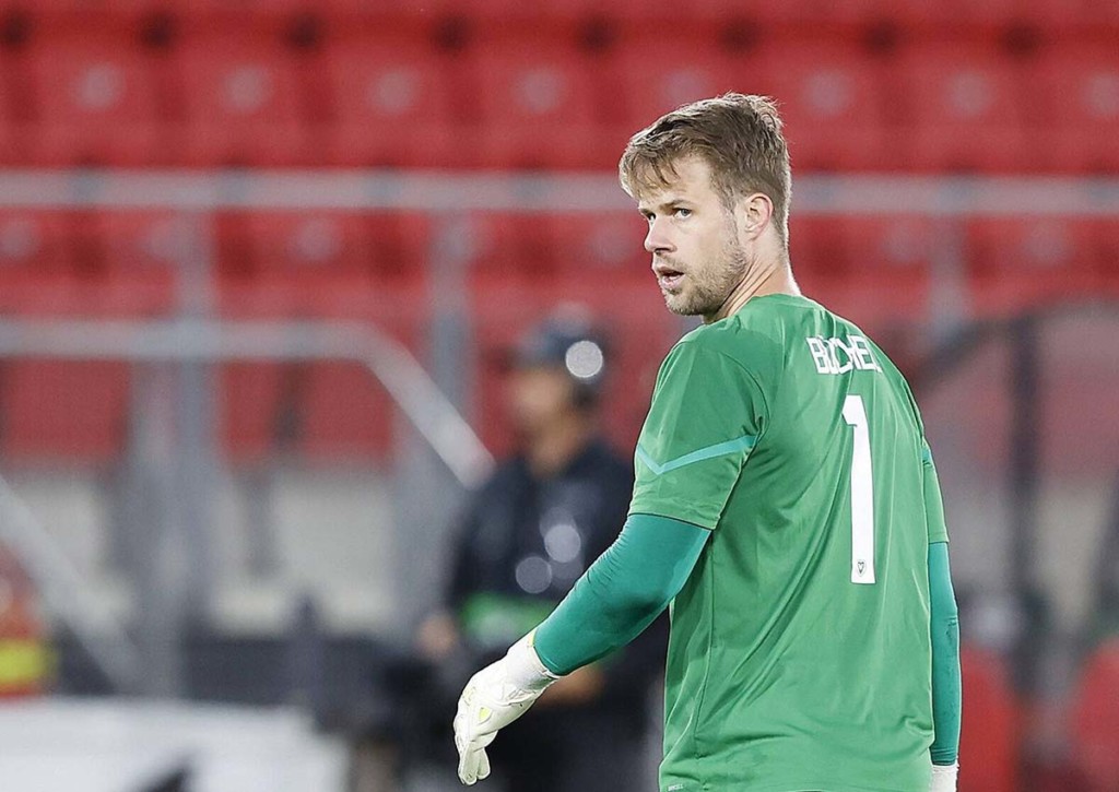 Vaduz-Torhüter Benjamin Büchel wird seiner Mannschaft beim Heimspiel gegen Dnipro nicht helfen können - er fehlt aufgrund einer Rotsperre. © IMAGO / Pro Shots, 15.09.2022 Vaduz Dnipro Tipp