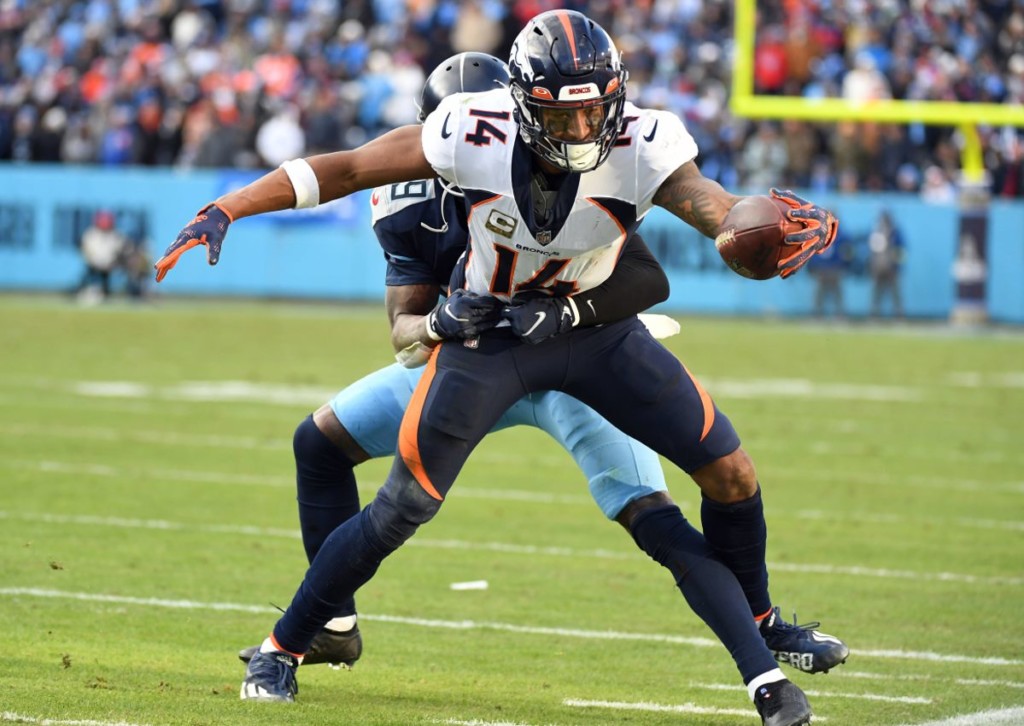 Gewinnen die Broncos (im Bild: Courtland Sutton) endlich mal wieder gegen die Raiders?